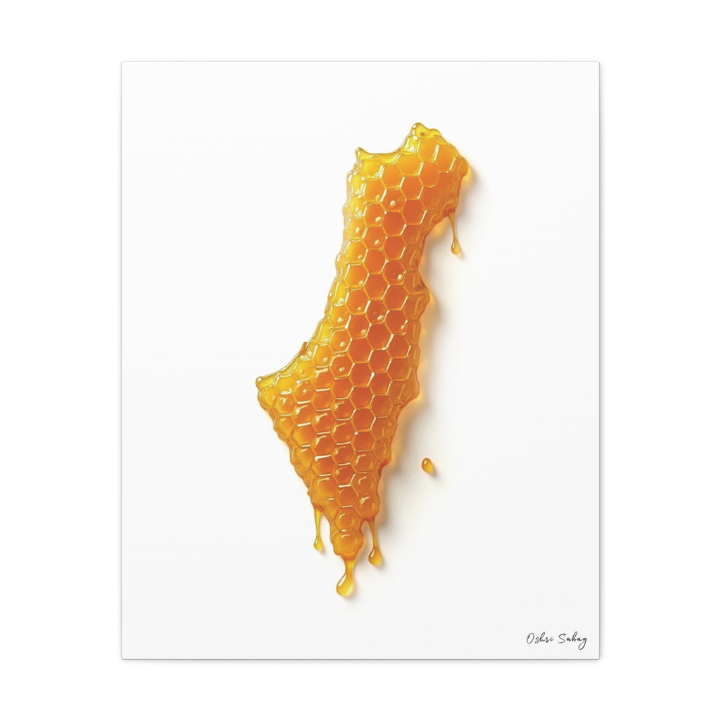 Sweet Land – Israel Map Jewish Wall Art Print | Framed Canvas | Oshri Sabag Studio
