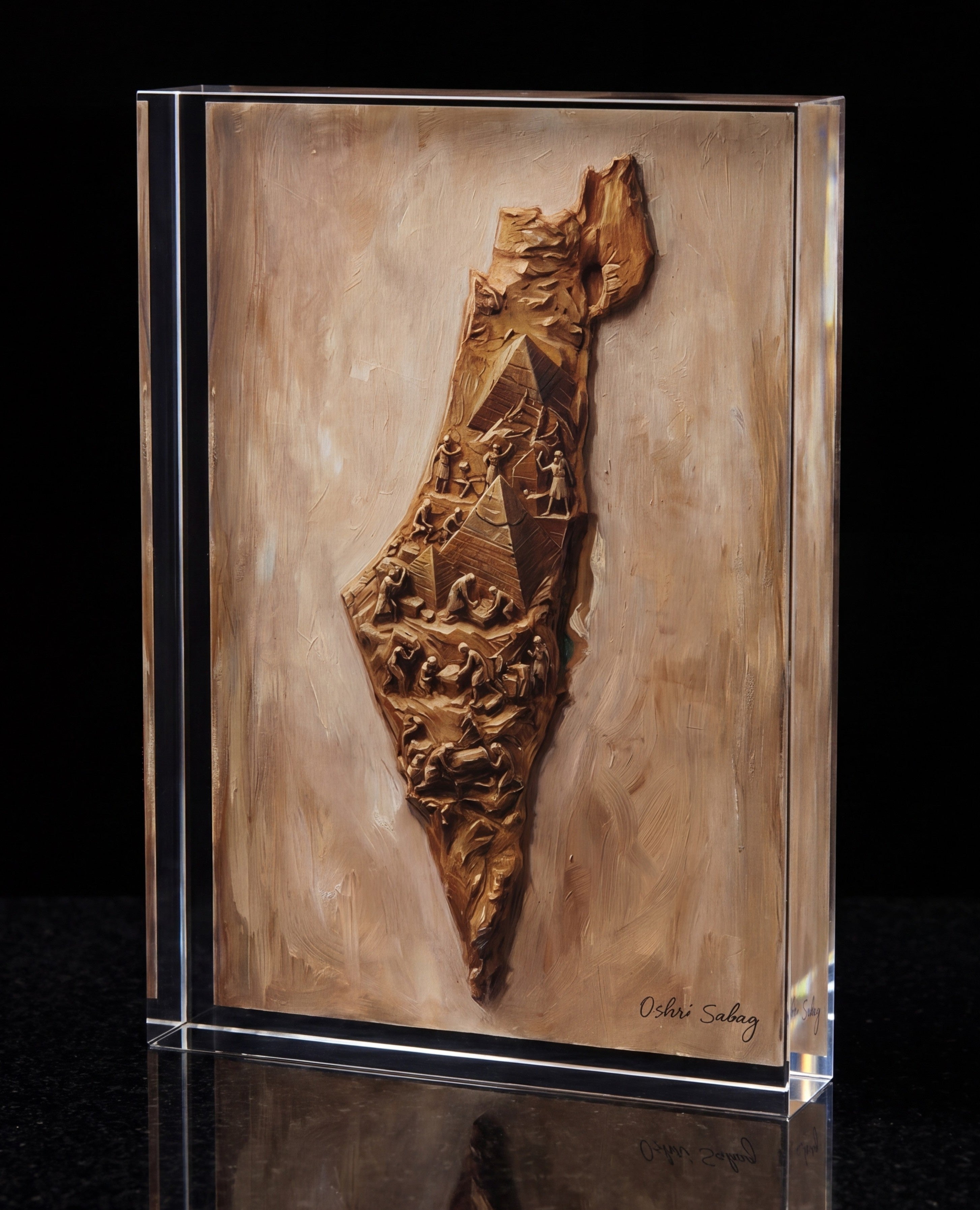 The Promised Land Glass Edition – Jewish Acrylic Art Block | Oshri Sabag Studio
