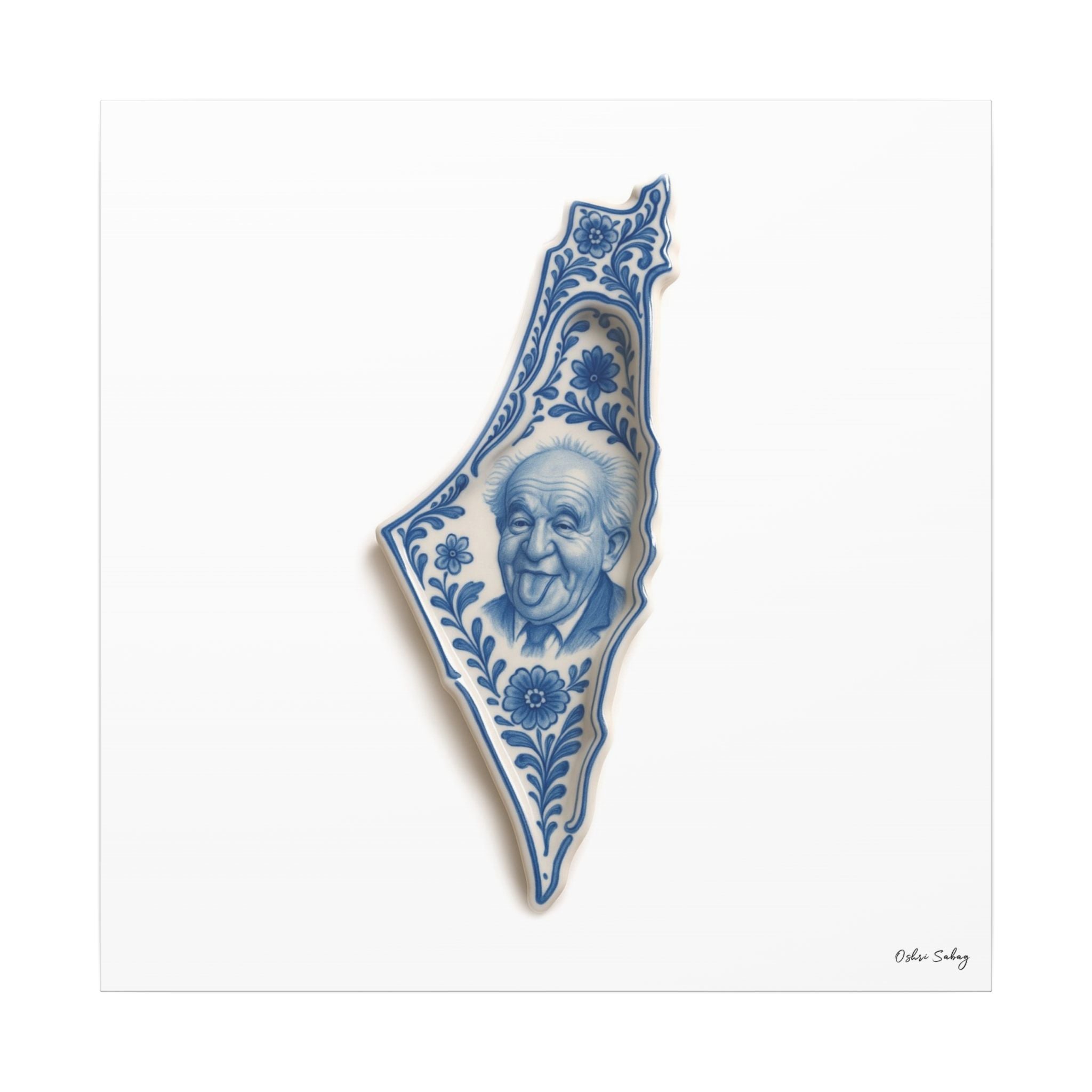 David Ben-Gurion – Israeli Founding Father Jewish Wall Art Print | Framed Canvas | Oshri Sabag Studio
