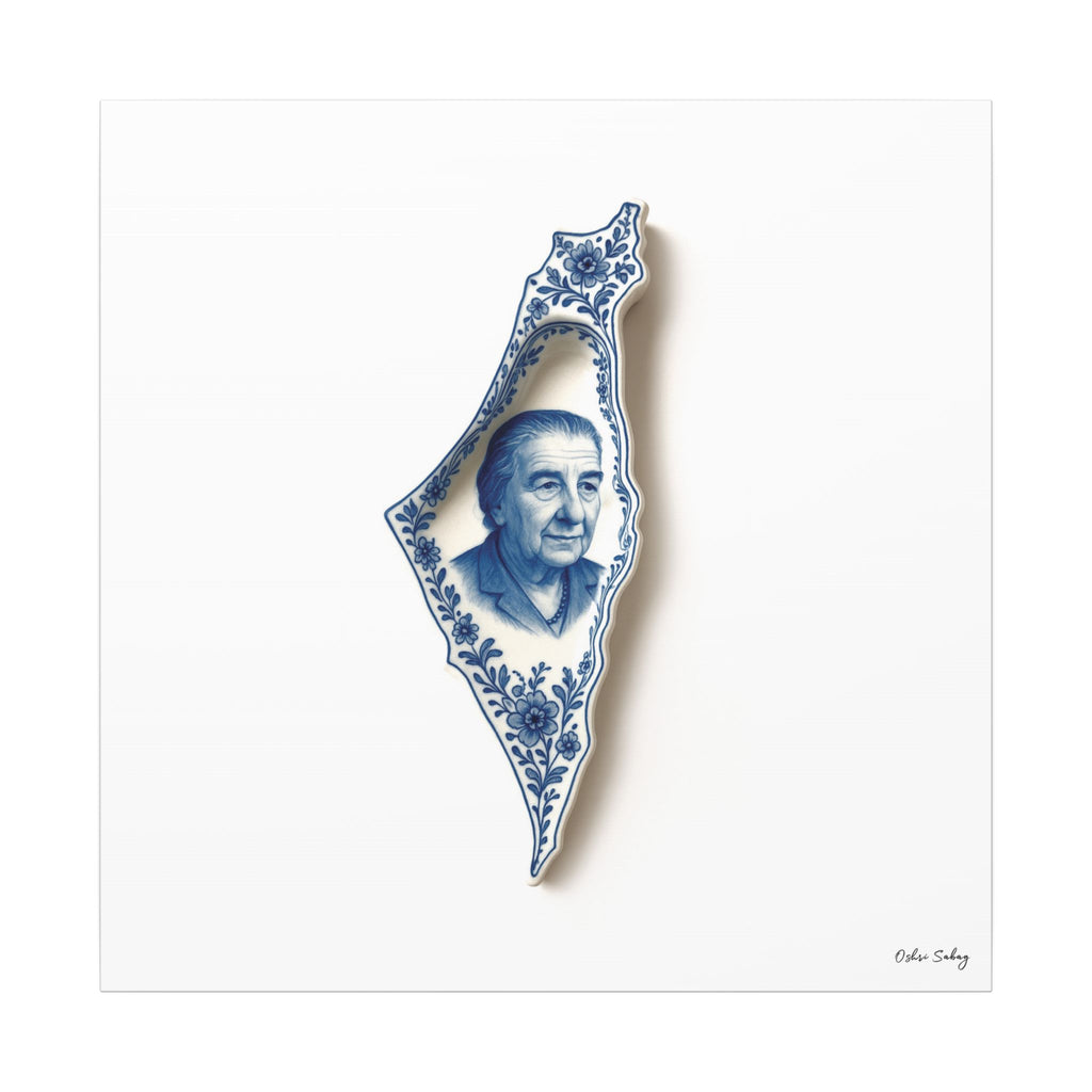 Golda Meir – Israeli Leader Jewish Wall Art Portrait | Framed Canvas | Oshri Sabag Studio
