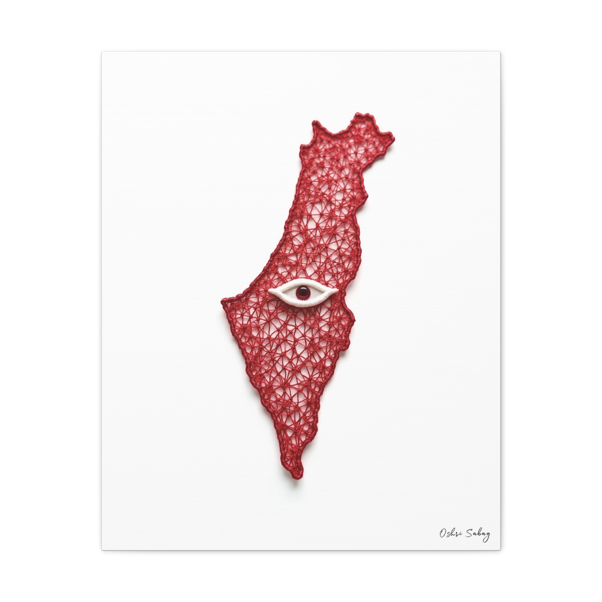 The Red Eye – Evil Eye Jewish Wall Art Print | Framed Canvas | Oshri Sabag Studio
